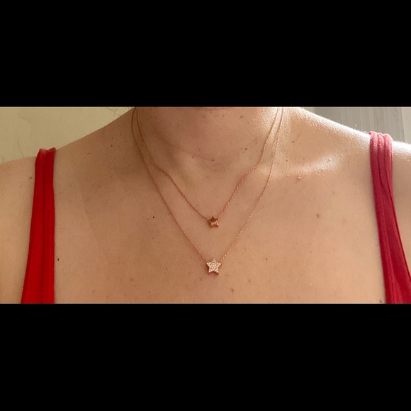 925 Silver double chain star trendy necklace - Picture 5 of 5